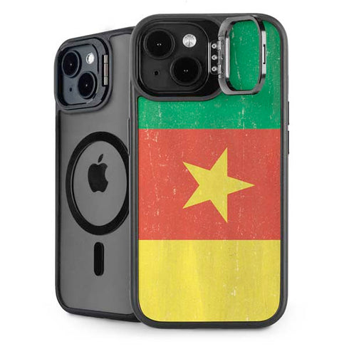 Cameroon Flag Distressed iPhone 13 Kickstand Case